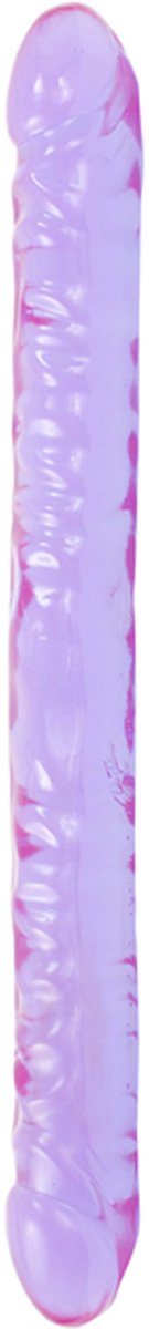 Doc Johnson Crystal Jellies dubbele dildo Double Dong paars - 45,47 cm