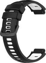 Bracelet Strap-it Sport adapté pour Garmin Forerunner 735xt / 235 / 230 / 220 / 620 / 630 - Bracelet de montre - Dragonne - Zwart/ blanc