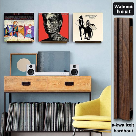 Houten Displaystandaard voor Vinylplaten – Tafelhouder voor 'Now Playing' Albumhoezen – Minimalistisch LP Rek als Woondecoratie