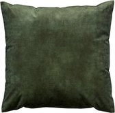 Sierkussenhoes velvet fluweel HAMPTON BAY - Donker Groen - Polyester - 45 x 45 cm - Kussenhoes - Kussen - Hoes - Interieur - Wonen - Luxe - Modern