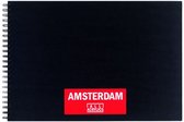Carnet de croquis - Carnet de dessin - Avec classeur à anneaux - Zwart - A3 - 250 grammes - Amsterdam