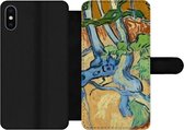 Bookcase Geschikt voor iPhone XS Max telefoonhoesje - Boomwortels - Vincent van Gogh - Met vakjes - Wallet case met magneetsluiting