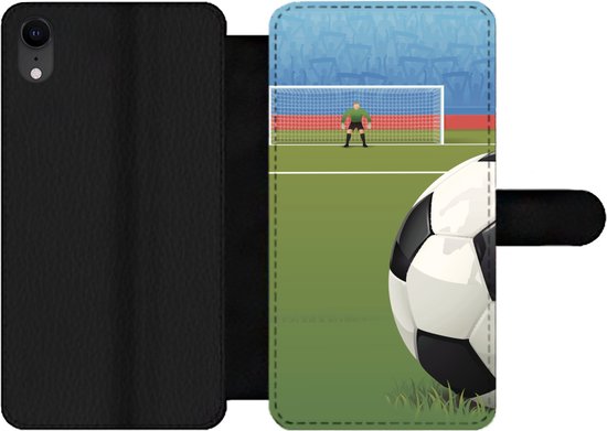 Étui pour téléphone iPhone XR Bookcase - un ballon de football sur le  terrain dans le... | bol.com