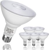 Aigostar 15JBL - PAR 30 Lichtbron - LED Lamp - Ø 9.5cm - E27 fitting - 12W - 6500K - Set 5 Stuks - Wit