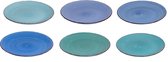 Tavola - Dinerborden - Blauwe tinten - Ø26.5cm - (6 stuks)