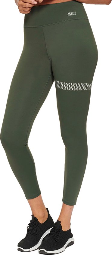 Legging taille haute uni lola panthère Active de couleur verte.