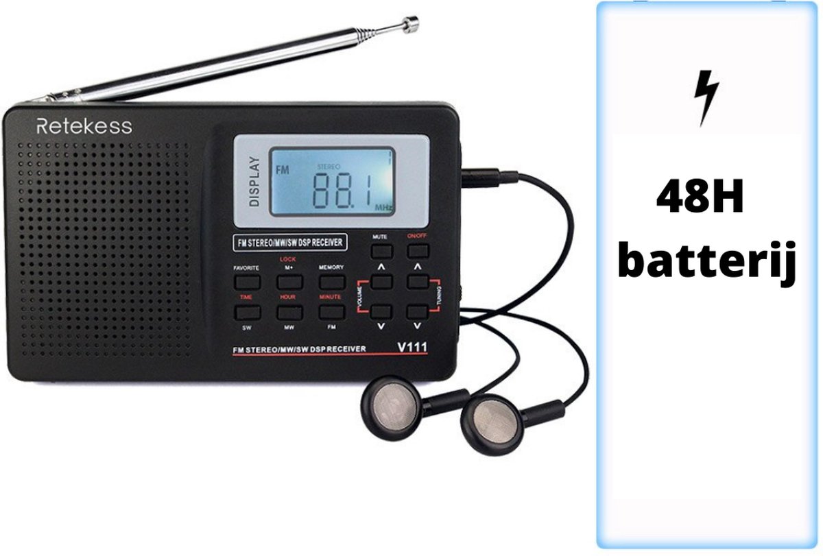 Radio réveil karaoké avec micro RMS 5w, BT, Lecteur USB Micro SD