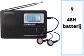 LiveProducts Noodradio - Draagbare Noodradio - Radio FM Stereo/MW/SW Full Band DSP werelndweide receiver - LED Display Met Alarm Clock - Speaker - Slaap Timer - zwart