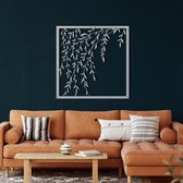 Wanddecoratie |Branch  | Metal - Wall Art | Muurdecoratie | Woonkamer |Zilver| 71x71cm