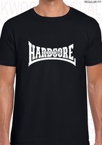 100% HARDCORE heren t-shirt - Zwart - Maat XL - Korte mouwen - Ronde hals - Regular Fit - Quotes - Kwoots - Gabber