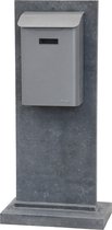 boîte aux lettres sur mur en pierre bleue belge modèle droit gris