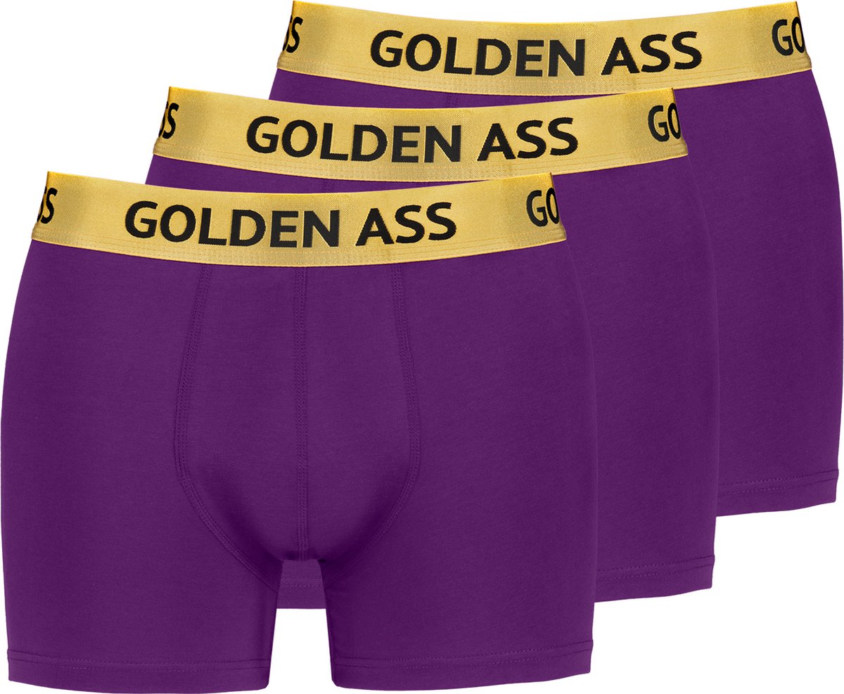 Golden Ass - 3-Pack heren boxershort paars S