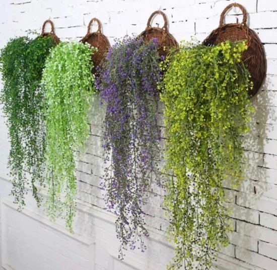 Kunstplant - Nep Plant - Sierplant - Kunstmatige Bloemen - Muurplant - Groen en Wit