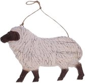 Schaap hanger met touw, hout 27x1.5x20cm