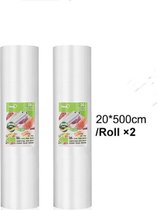 Vacuümrollen - Vacuumzakken Voedsel - Vacuumfolie - 2 stuks - 20x500 cm - Incl. Mini Sealer cadeau