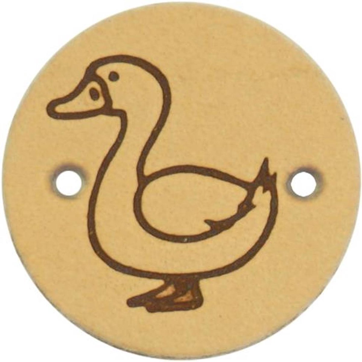 Durable Leren Label met Eendopdruk – 2 cm – Set van 2 Stuks