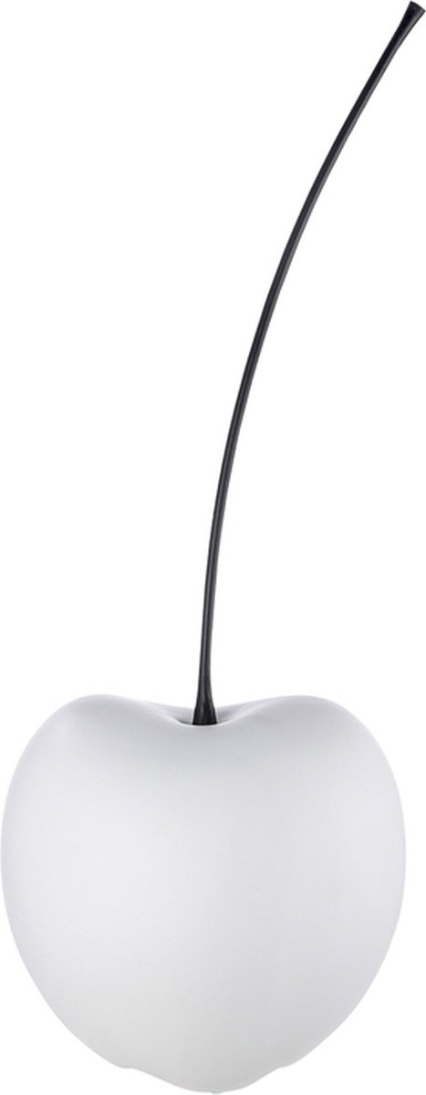 Sculptuur - Beeld - "Celebration" Kers - Wit - Decoratief Figuur - Fruit - Diameter 25 cm - H 60 cm