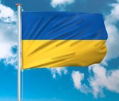 3x Partychimp Vlag Oekraïne Vlag 3 Stuks Voordeelverpakking Ukrain Flag  державний прапор України - 90x150 Cm - Polyester - Blauw/Geel