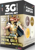 Non Metallic Metal Gold (W. B.) 3rd Generation Wargame Color Set - AK-Interactive - AK-1077