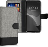 kwmobile telefoonhoesje voor Asus Zenfone 8 - Hoesje met pasjeshouder in grijs / zwart - Case met portemonnee