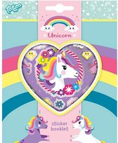 Totum Unicorn Stickerboekje met eenhoornthema - 4 vellen metallic stickers - 200 stickers