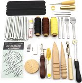 Temz® Leerbewerking Set - Naaiset - Gereedschap Set - Leernaalden - Naai Accessoires - Naai spullen - Naai Kit - Naai Set - Leerbewerking Gereedschap - Leerbewerking Tools - Reparatie - Compl