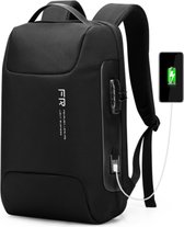 FENRUIEN® Anti-Diefstal Rugtas - 15.6 Inch Laptop - Met Slotfunctie - Tas voor School/Werk/Reizen - USB Aansluiting - Waterbestendig - Multifunctioneel - Zwart