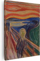 Artaza Canvas Schilderij De Schreeuw - Edvard Munch - 80x100 - Groot - Kunst - Wanddecoratie Woonkamer