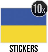 Stickers Oekraïne/ Ukraine (UA) | Oekraïense vlag | Oekraiene | Ukrayina | Україна | 10 x 7 cm | Set van 10 stuks