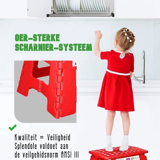 Splendole Opstapje Inklapbaar Caravanopstapje - Opvouwbaar - 100 kg - blauwe krukje van Splendole — afbeelding 3