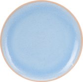 Siaki set van 12 ontbijtbordjes Ø 20cm van porselein in 6 verschillende pasteltinten: ivoor, licht oranje/geel, lichtgroen, lichtblauw, roze, lichtgrijs