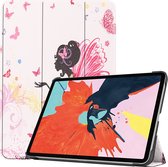 Case2go - Tablet hoes geschikt voor iPad Air 2022 - 10.9 Inch - Tri fold Book Case - Met Auto Sleep/wake functie - Flower Fairy