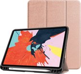 Case2go - Tablet Hoes geschikt voor Apple iPad Air 2022 - 10.9 inch - Tri-Fold Book Case - Apple Pencil Houder - Rosé Goud