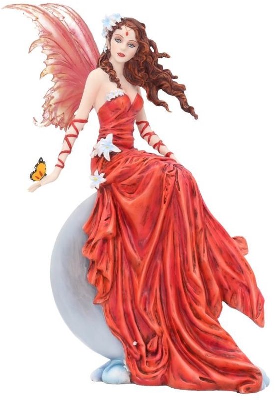 Nemesis Now - Crimsonlily - Rode Maan Fee en Metgezel Vlinder - Figuur - 28.5cm