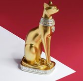 BaykaDecor - Uniek Beeld Egyptische Bastet Kat - Egyptische Mythologie - Vruchtbaarheid - Vrede - Woondecoratie - Goud - 30 cm