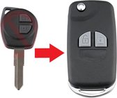 Autosleutel 2 knoppen klapsleutel ombouwset sleutelbehuizing geschikt voor Opel Agila / Suzuki sleutel Swift / Suzuki Grand Vitara / Suzuki Wagon R / suzuki sleutel.