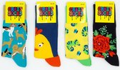 Crazy Socks 4 Paar Damessokken Katoenen Sokken vrolijke Sokken Maat 39-42