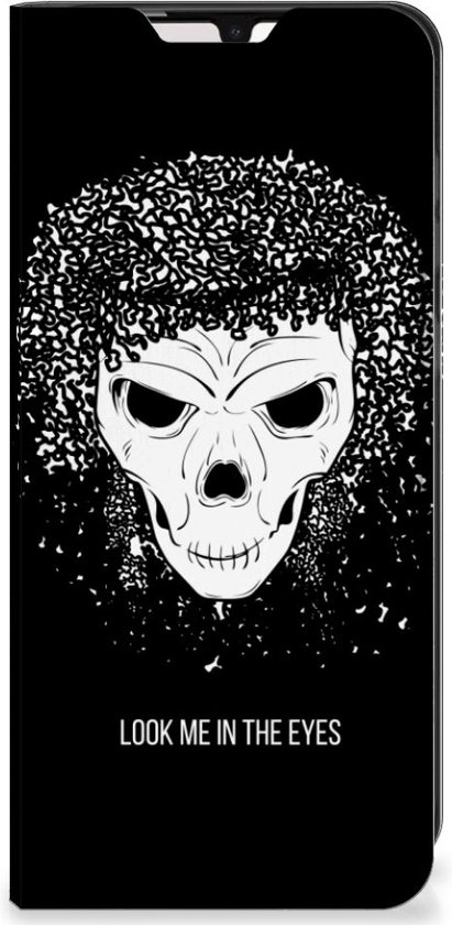 Coque de téléphone avec texte Samsung Galaxy A33 5G Bookstyle Case Skull Hair