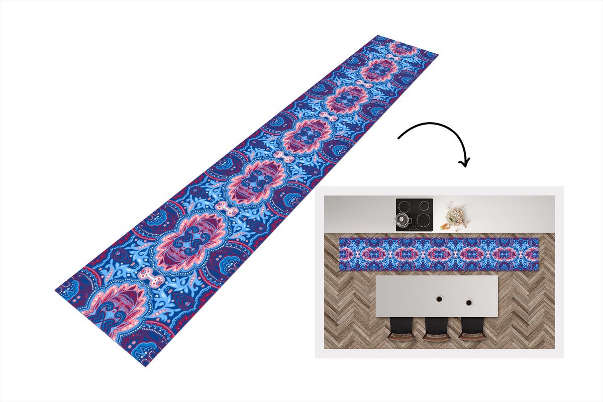KitchenYeah Keukenloper - Keukenmat - Patronen - Bloem - Natuur - 360x60 cm - Keuken vloerkleed Multicolor