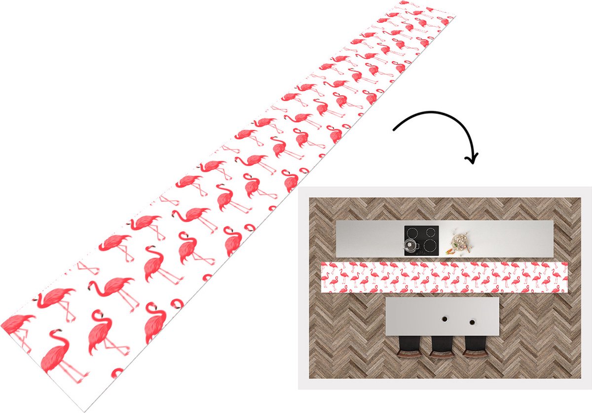 KitchenYeah Keukenloper - Keukenmat - Patroon - Flamingo - Vogel - Keuken vloerkleed, foto 2