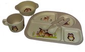 Barbo Toys - Maaltijdset - Serviesset - Eetset - geschenkset - 5-delig - bosdieren - BPA vrij