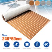 BBoot-240x60cmx5mm Decking Zelfklevende Bootmat-Decking Self Adhesive Boat Mat-Premium EVA Teak Foam Decking Mat-Teak Boats Flooring-Teak Yacht Flooring-Teak Boten Vloerbedekking-T