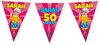 Vlaggenlijn 50 jaar - Sarah - Vlaggetjes - Verjaardag - Versiering - Decoratie - Volwassenen - Dames - Folie - rood