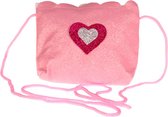 Mini schoudertasje roze glitters - 12x11 cm