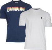 2-Pack Donnay T-shirts (599009/599008) - Heren - Navy/White - maat M