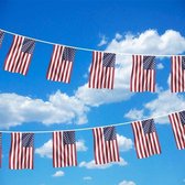 Amerikaanse Vlaggenlijn - Amerika Vlaggenlijn - 10 meter - America Flagline - Originele Kleuren - Sterke Kwaliteit Incl Bevestigingsringen - Hoogmoed Vlaggen