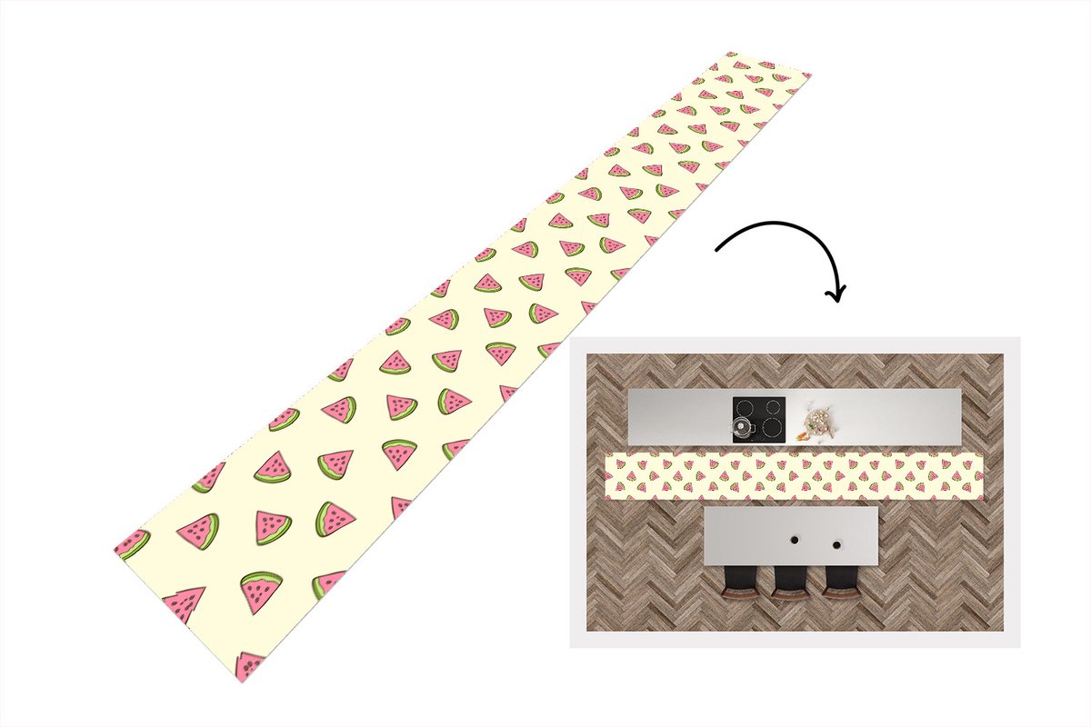 KitchenYeah Keukenloper - Keukenmat - Design - Patroon - Watermeloen - Keuken vloerkleed multicolor, foto 3