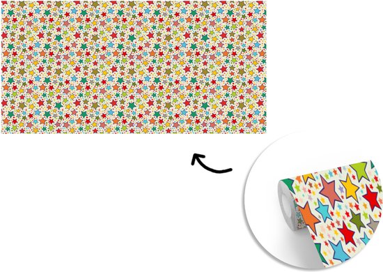 Behang - Fotobehang Patronen - Sterren - Kleuren - Jongens - Kinderen - Kids - Breedte 535 cm x hoogte 300 cm