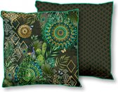 gevuld kussen botalia 48 x 48 cm polyester groen