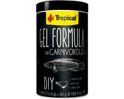 Tropical Gel Formule voor Carnivore vissen (Vleeseters) - 1 Liter / 105 gram (3x35gram) - Aquarium Visvoer - Zelf visvoer bereiden